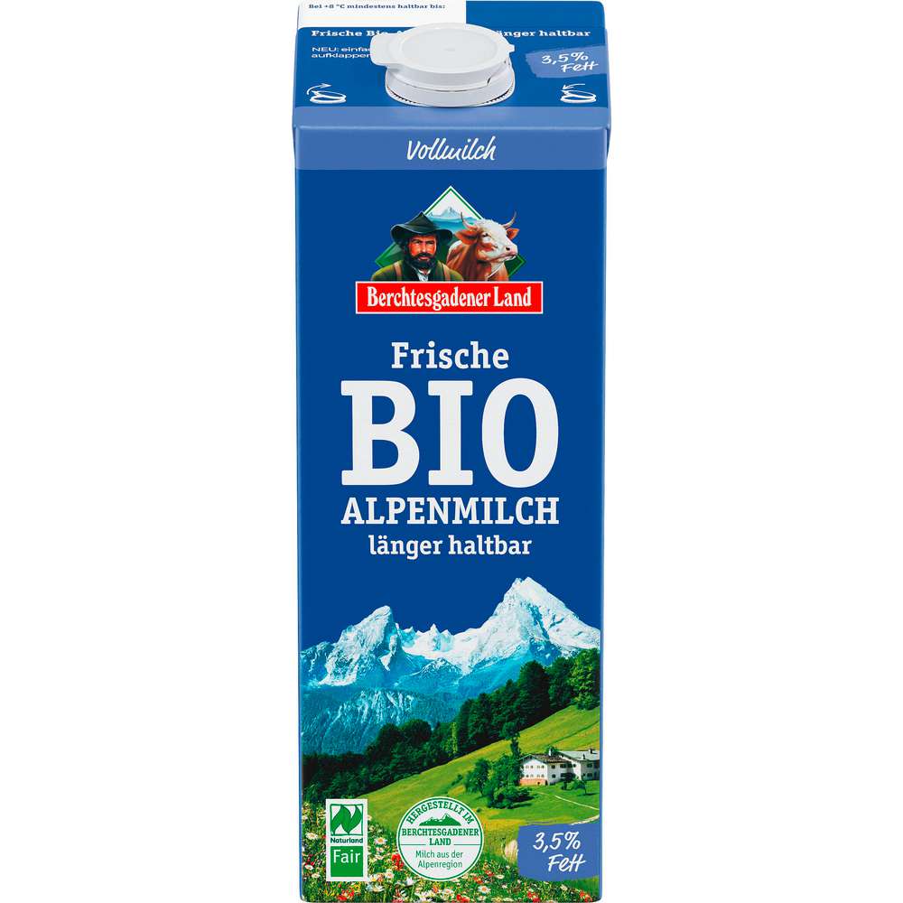 Produktabbildung Berchtesgadener Land Bio Alpenmilch 3,5% Fett, länger haltbar