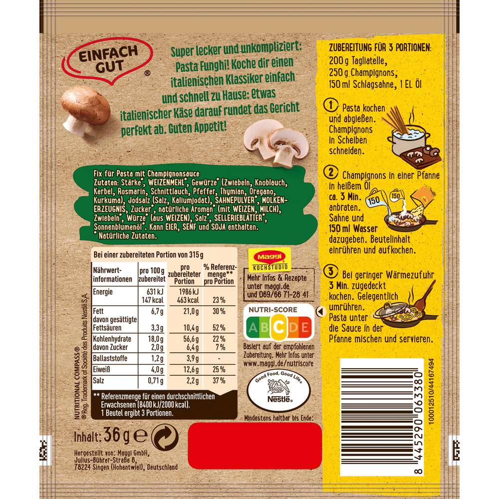 Produktabbildung Maggi Fix, Pasta Funghi