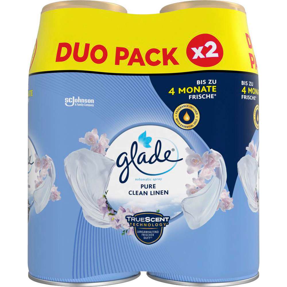 Produktabbildung Glade Lufterfrischer Automatic Spray Nachfüller Duo Pack, Pure Clean Linen
