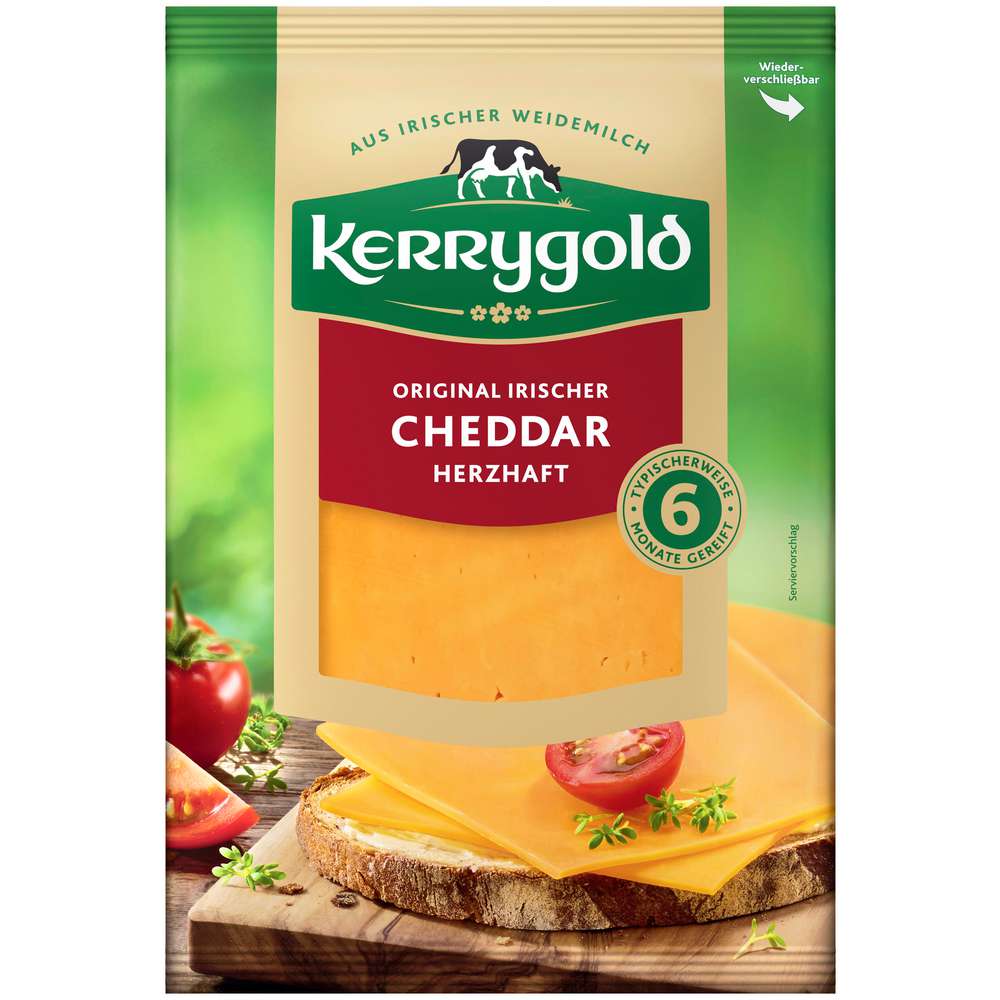 Produktabbildung Kerrygold Käsescheiben Cheddar, Herzhaft