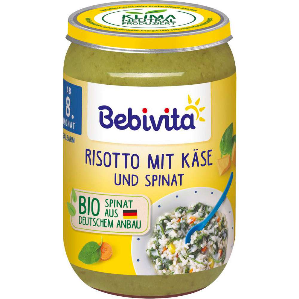 Produktabbildung Bebivita Babynahrung Menü, Risotto mit Käse & Spinat