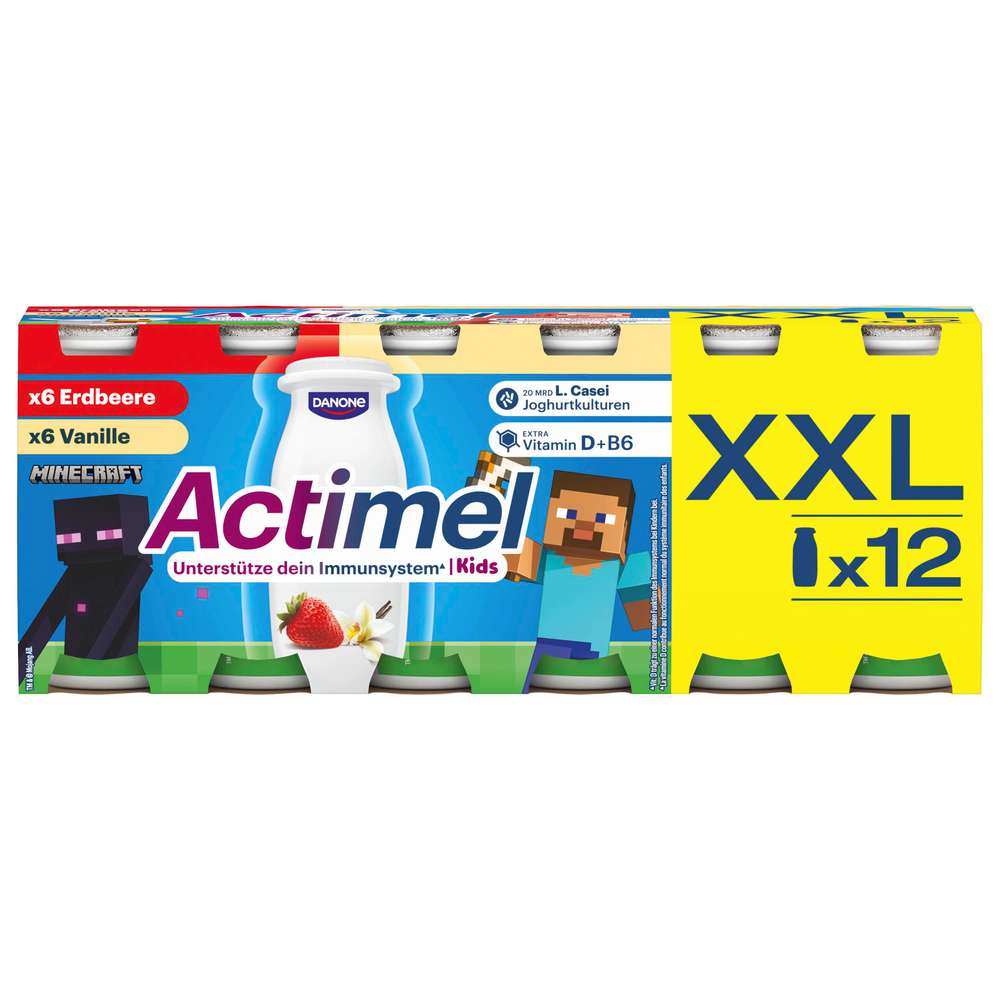 Produktabbildung Danone Actimel Kids XXL, Erdbeer/Vanille