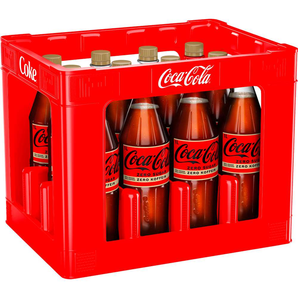 Produktabbildung Coca Cola Cola, zucker- & koffeinfrei (12x 1,000 Liter)