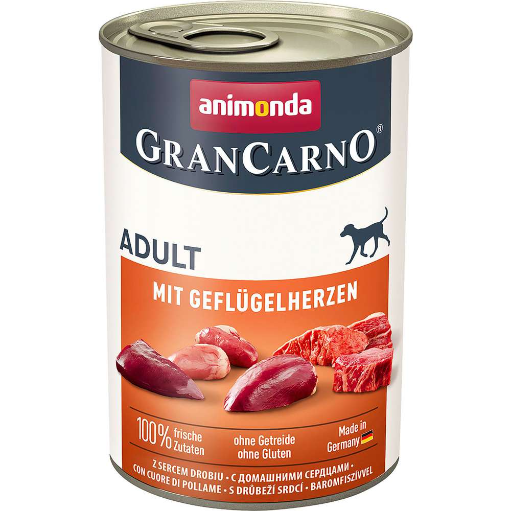 Produktabbildung animonda Hunde-Nassfutter Gran Carno Adult, Geflügelherzen