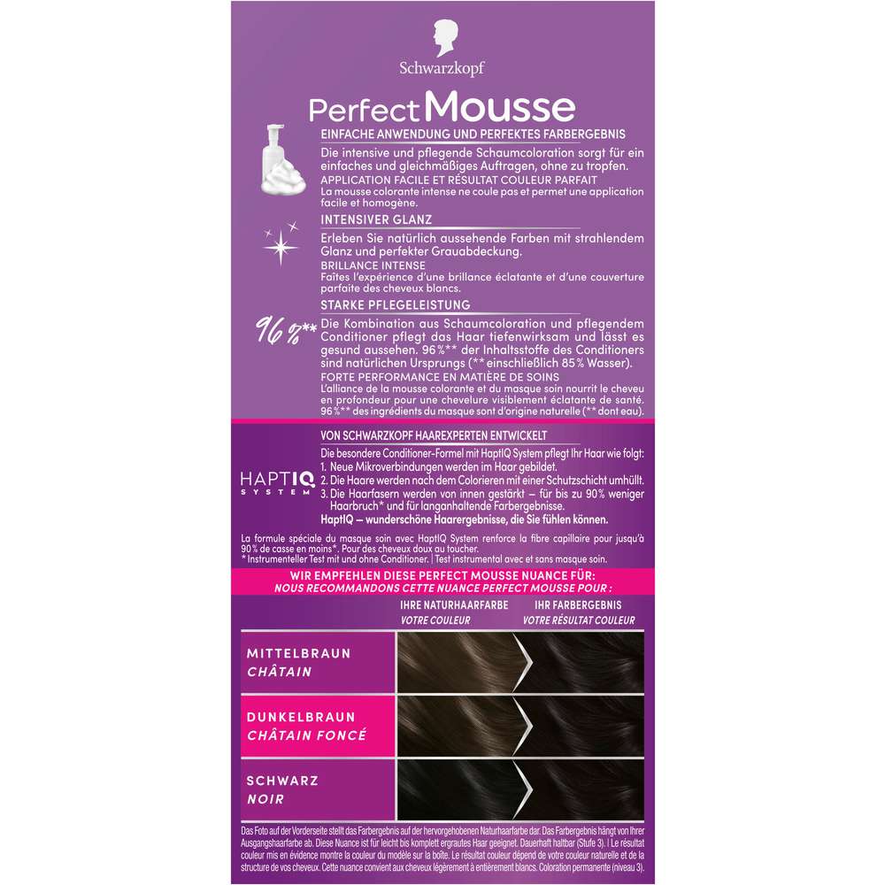 Produktabbildung Schwarzkopf Haarfarbe Perfect Mousse, 200 Schwarz