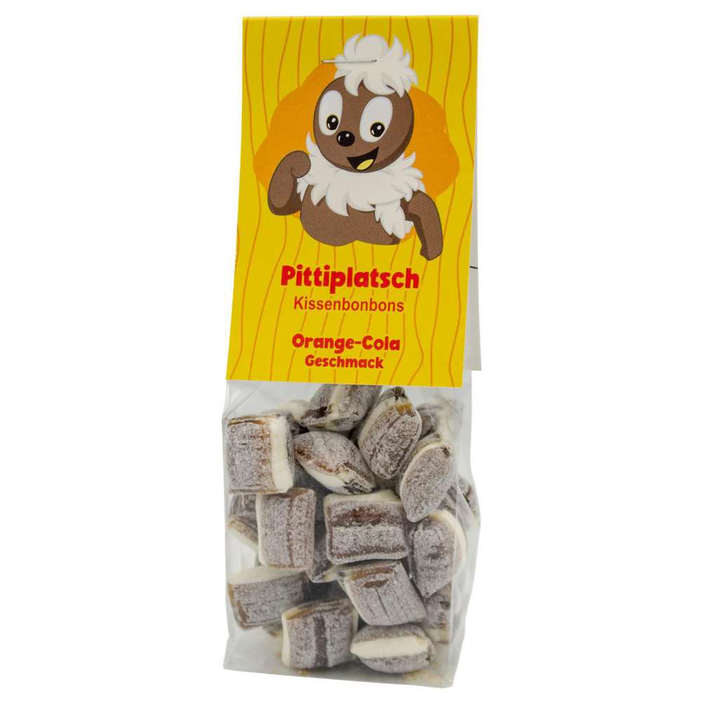 Produktabbildung Bonbonmann Pittiplatsch Kissenbonbons, Cola-Orange