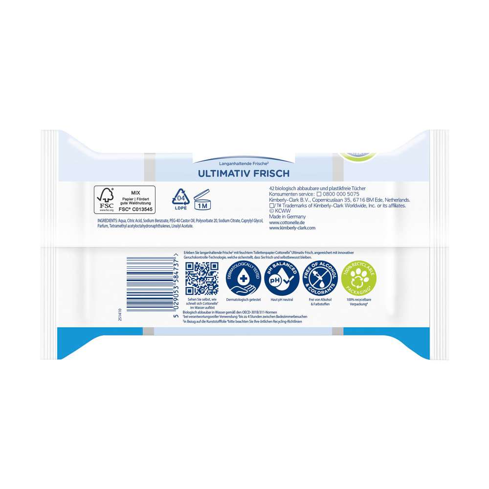 Produktabbildung Cottonelle Feuchtes Toilettenpapier, Ultra Frische