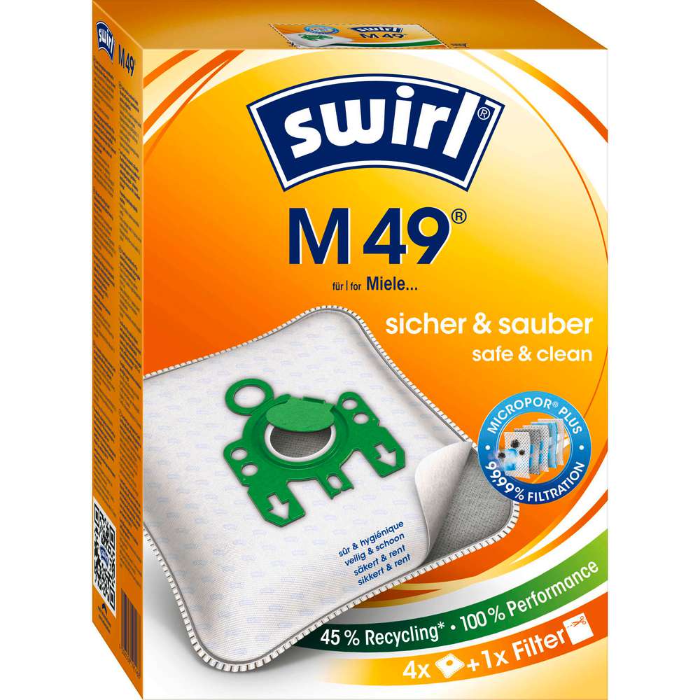 Produktabbildung Swirl Staubsauger-Beutel, M 49 Pure Air