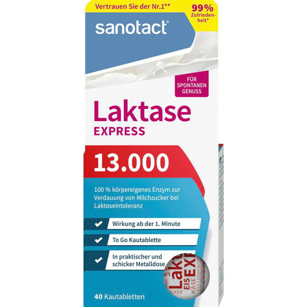 Produktabbildung sanotact Express Laktase 13.000 Kautabletten