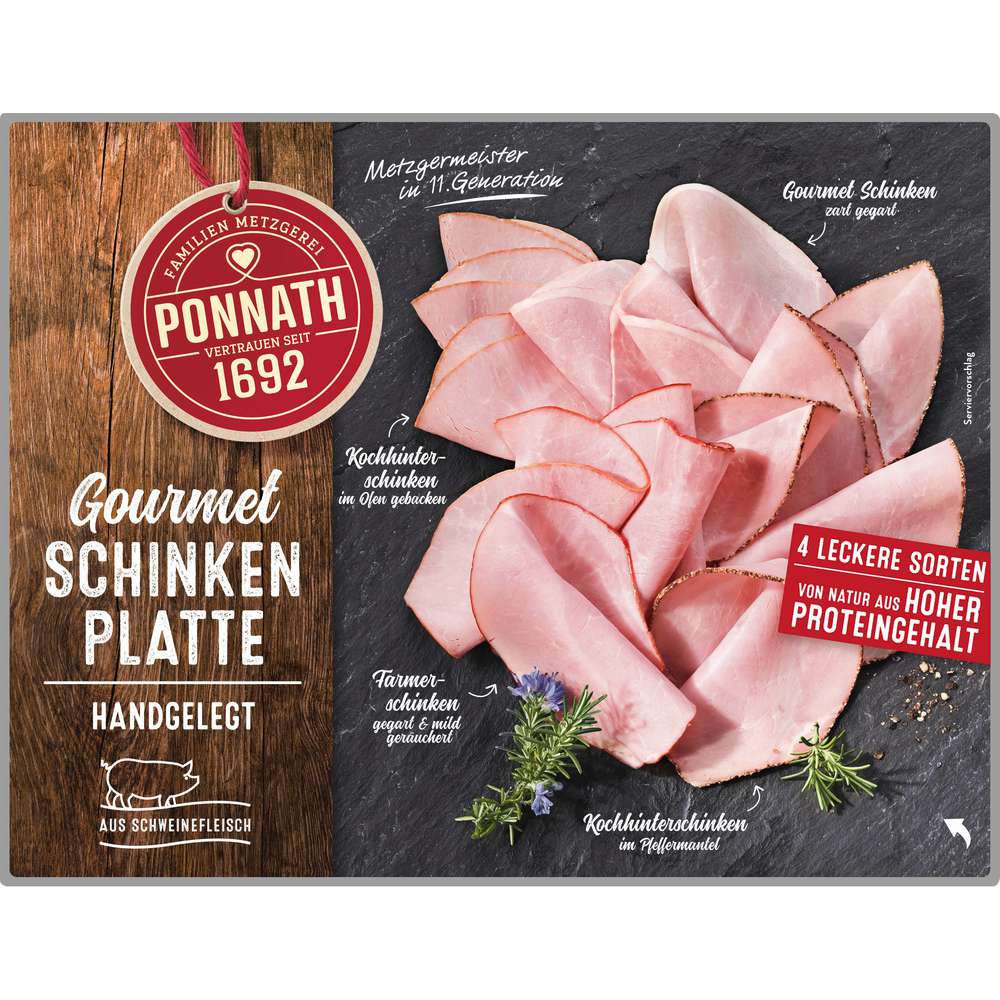 Produktabbildung Ponnath Gourmet Schinkenplatte