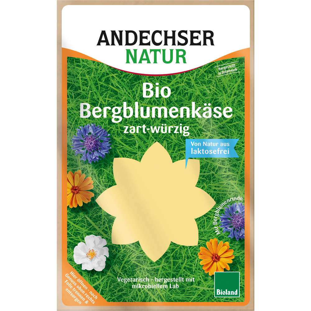 Produktabbildung Andechser Bio-Bergblumenkäse Scheiben, zart-würzig