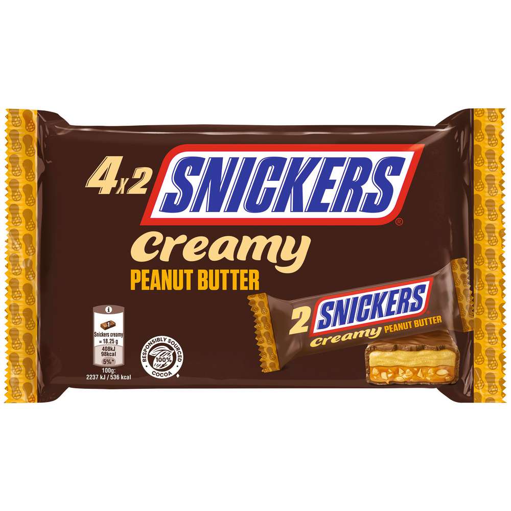 Produktabbildung Snickers Erdnuss-Karamell-Schokoriegel, creamy