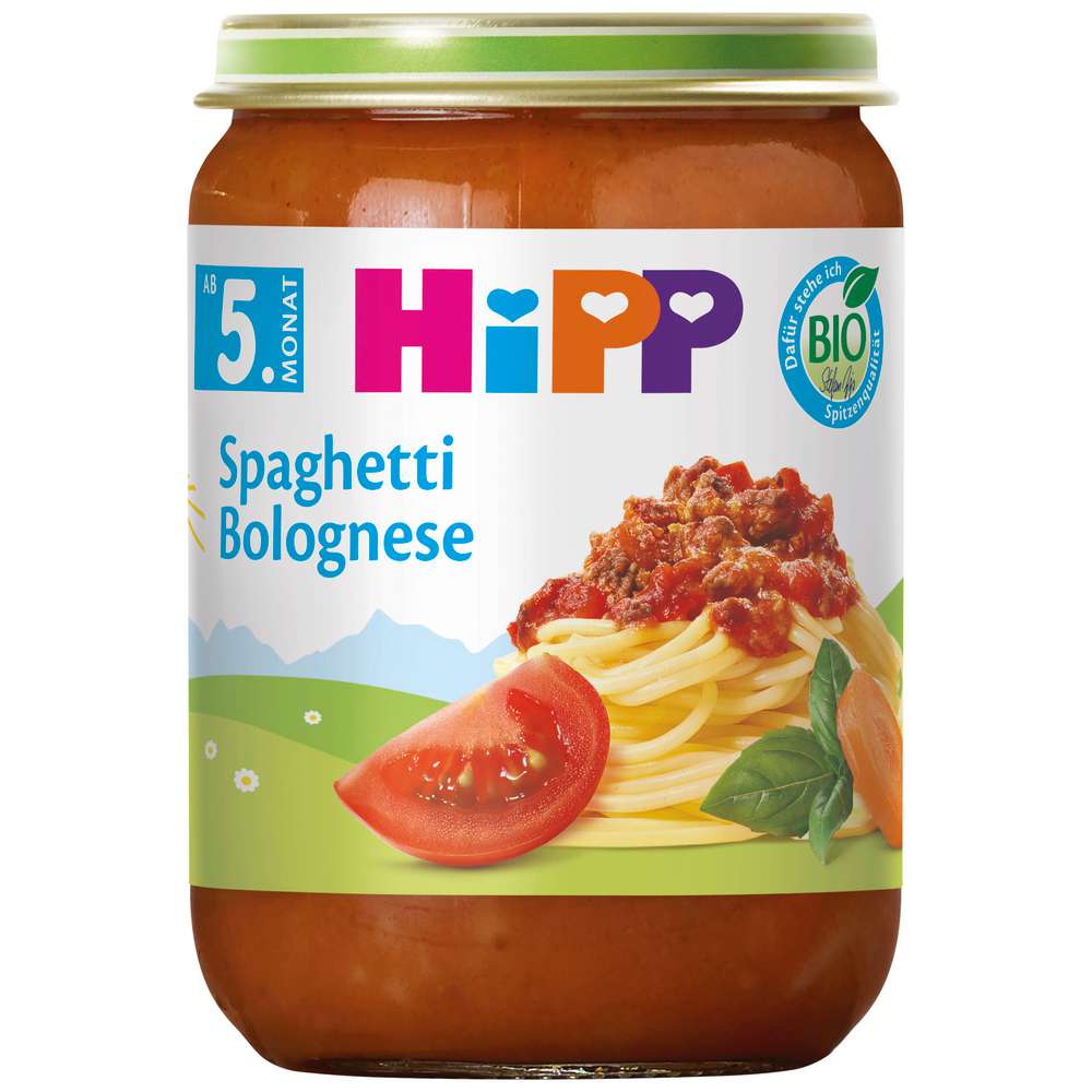 Produktabbildung Hipp Babynahrung Menü, Spaghetti Bolognese