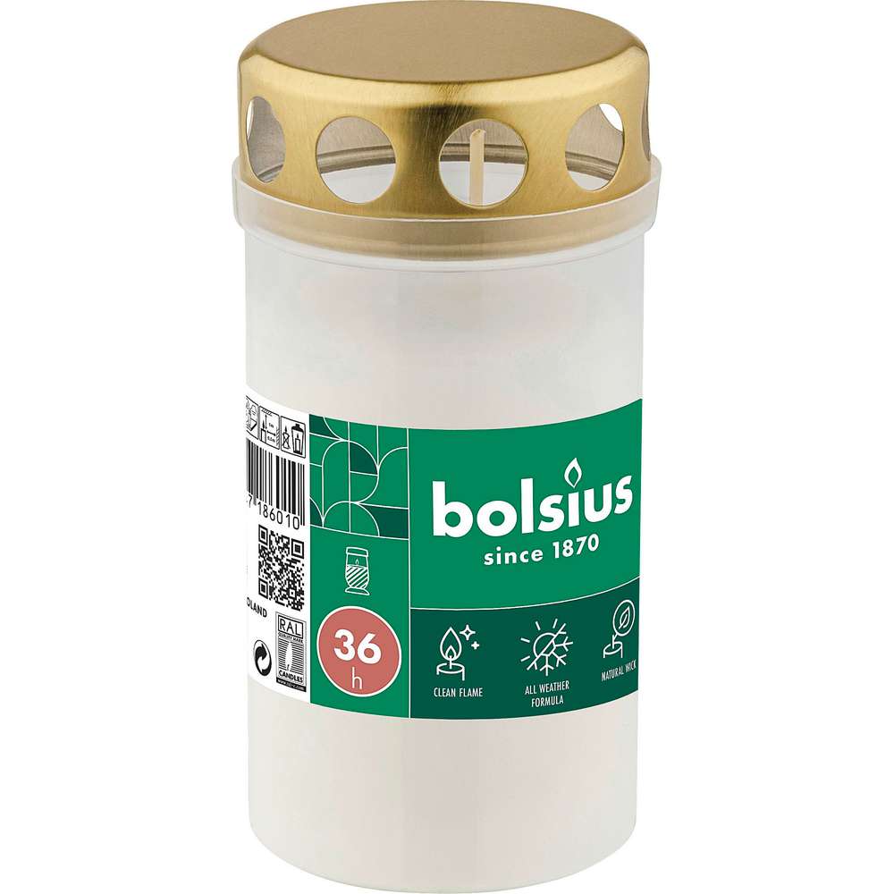 Produktabbildung Bolsius Dauerbrenner Nr.3 mit Deckel weiß