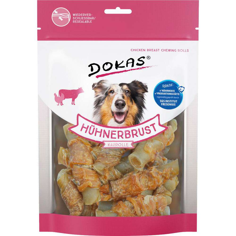 Produktabbildung Dokas Hunde Snack, Hühnerbrustkaurolle