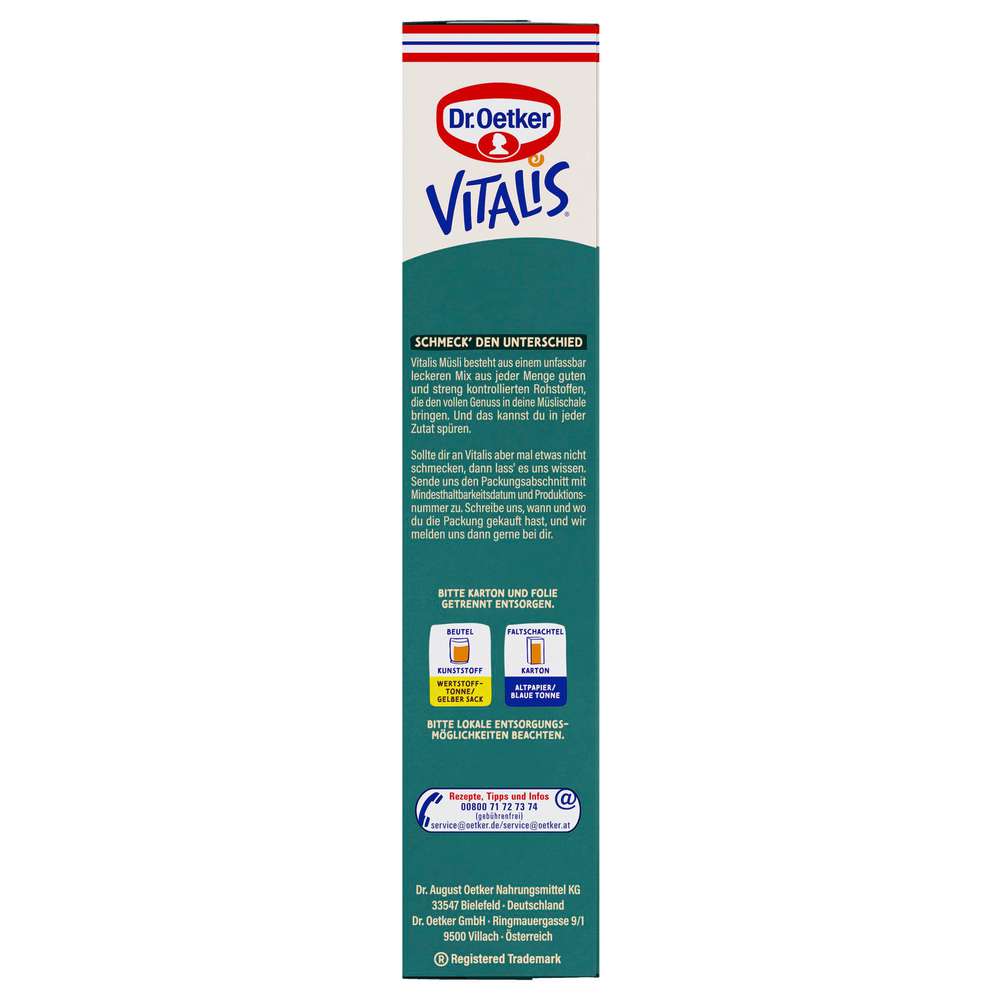 Produktabbildung Dr. Oetker Vitals Knusper Müsli Vegan, Triple Chunks