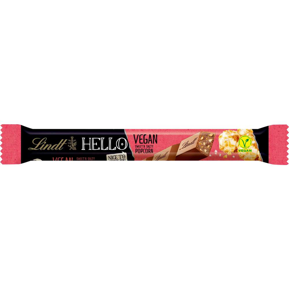 Produktabbildung Lindt Hello Schokoriegel, Popcorn, Vegan