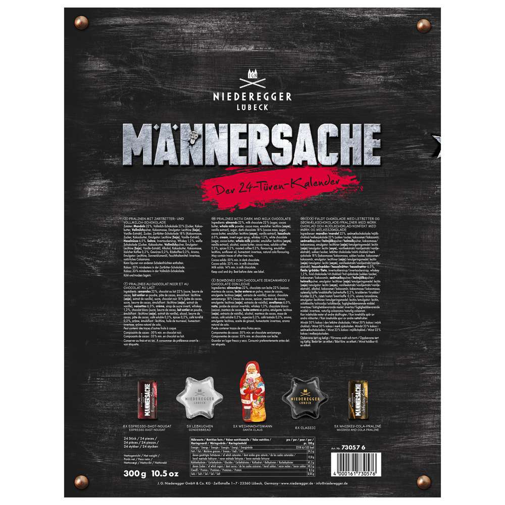 Produktabbildung Niederegger Adventskalender Pralinen, Männersache
