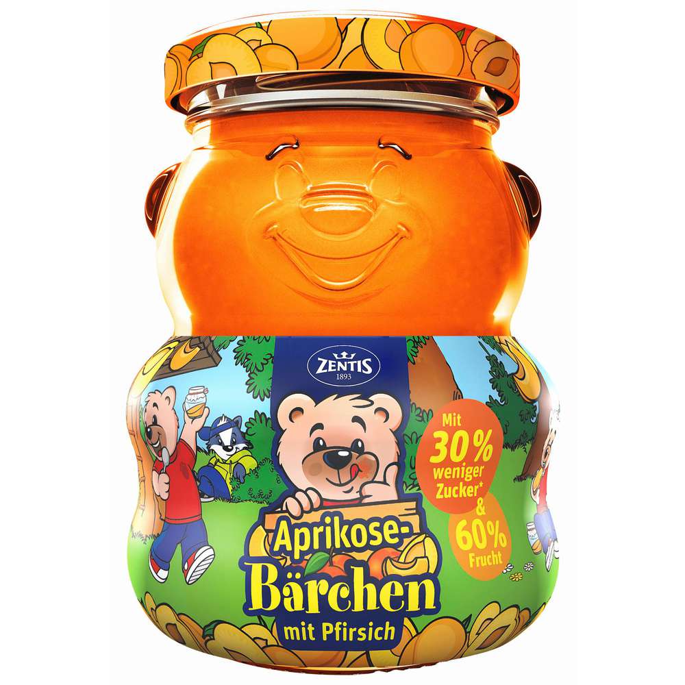 Produktabbildung Zentis Aprikosebärchen Konfitüre Aprikose-Pfirsich