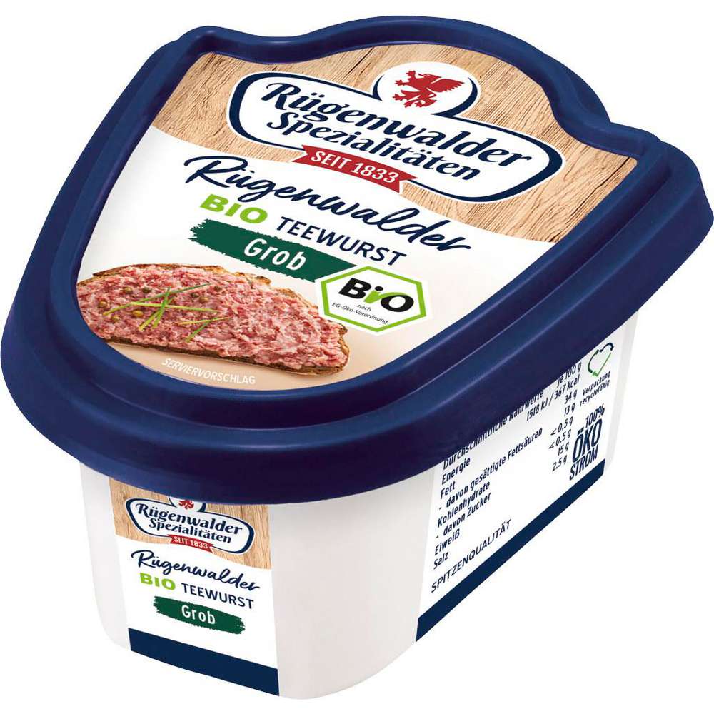 Produktabbildung Rügenwalder Spezialitäten Bio Teewurst grob