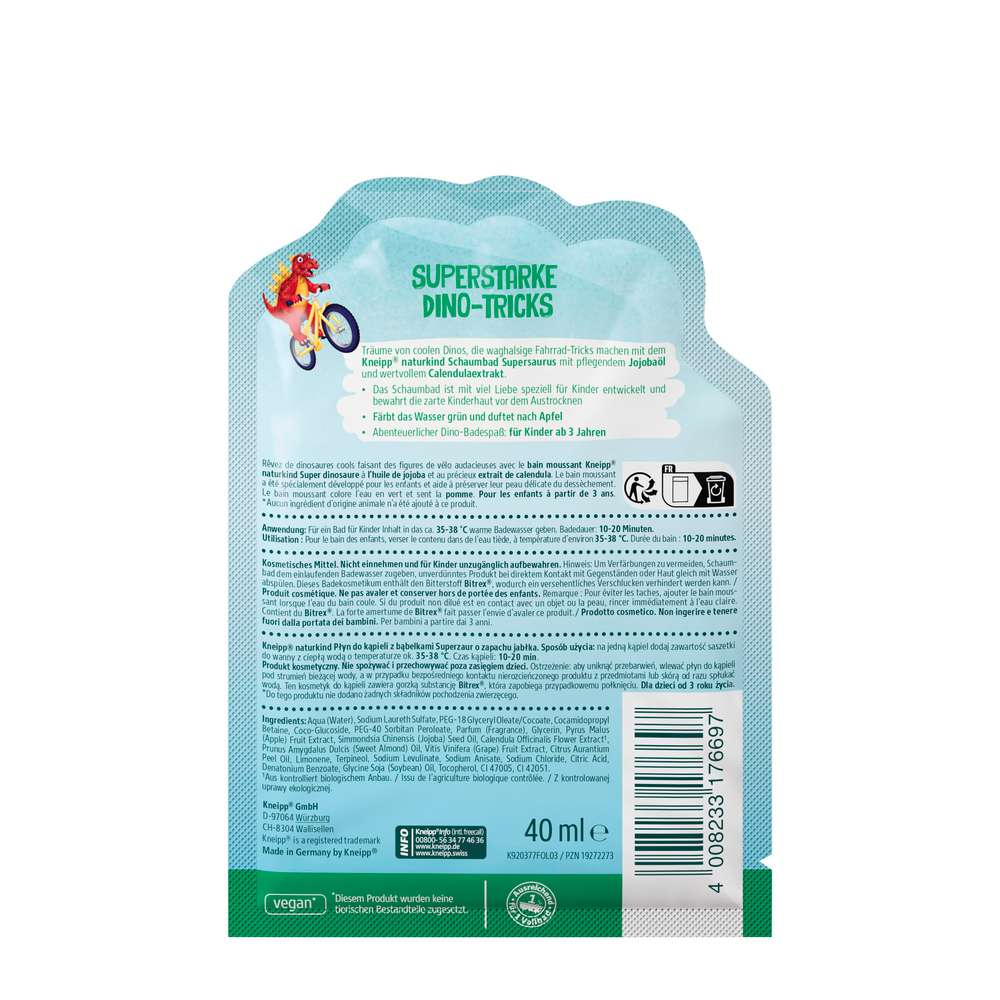 Produktabbildung Kneipp Naturkind Schaumbad, Supersaurus Apfel