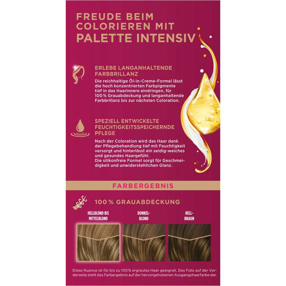 Produktabbildung Poly Palette Haarfarbe Creme Coloration, 500 Dunkelblond