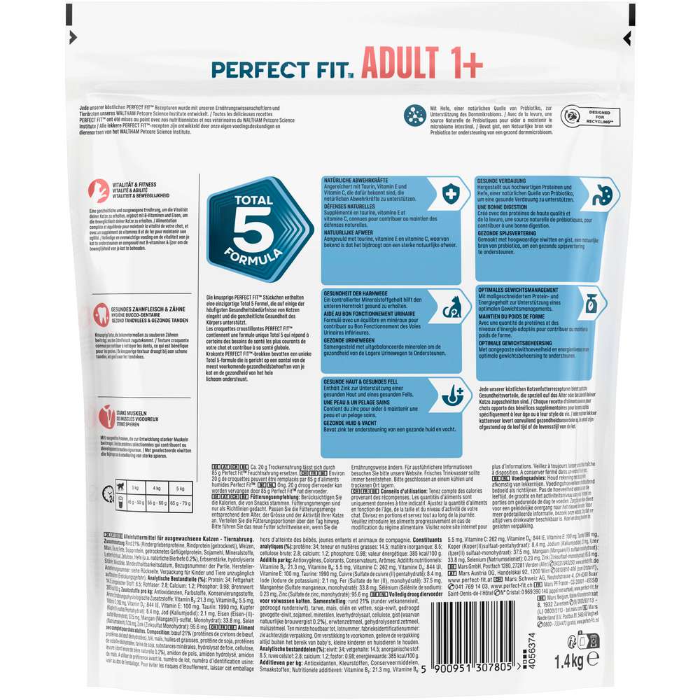 Produktabbildung Perfect Fit Katzen-Trockenfutter, Active, Rind