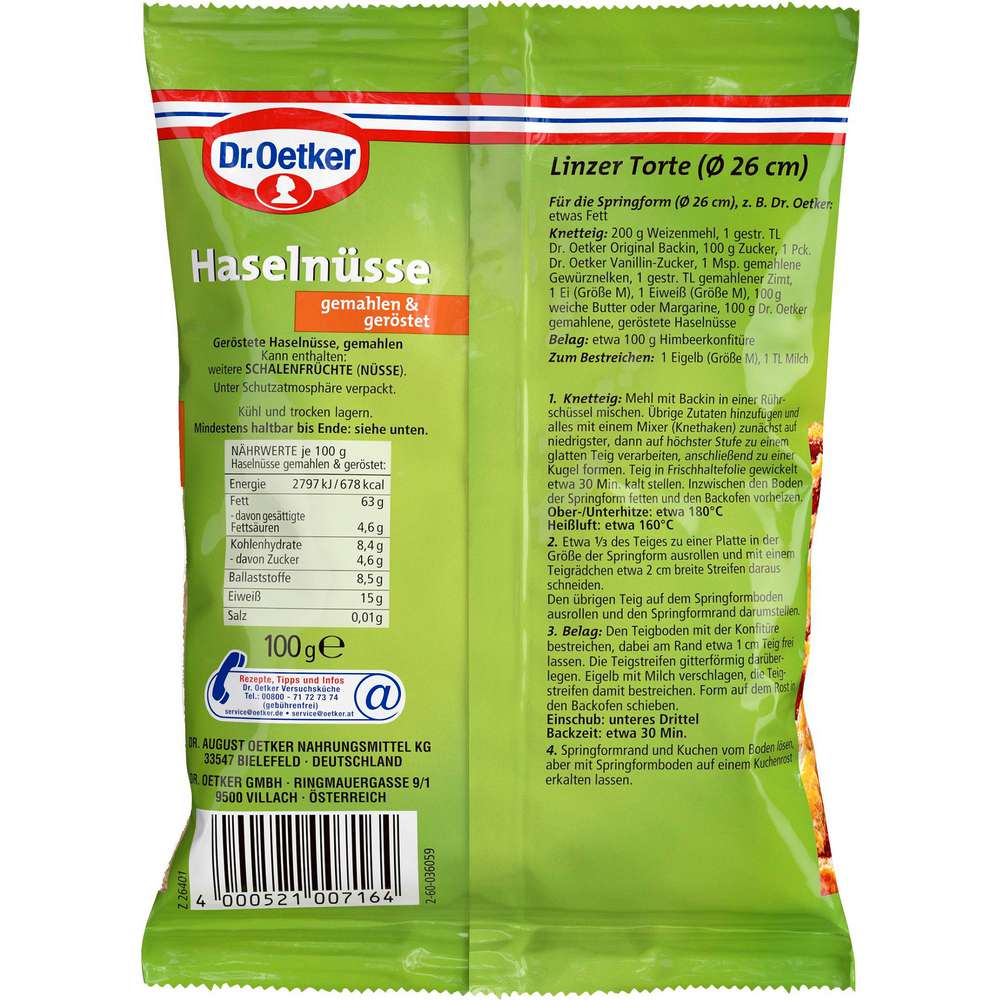 Produktabbildung Dr. Oetker Haselnüsse, gemahlen