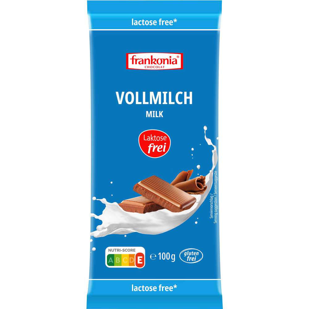 Produktabbildung FRANKONIA Tafelschokolade Vollmilch, Laktose-/Glutenfrei