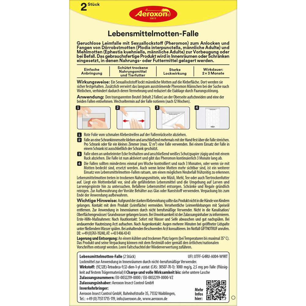 Produktabbildung Aeroxon Lebensmittel-Motten-Fallen