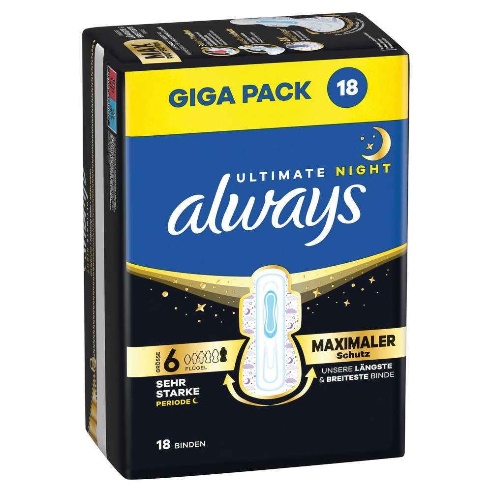 Produktabbildung Always Ultra Binden Night Ultimate 6