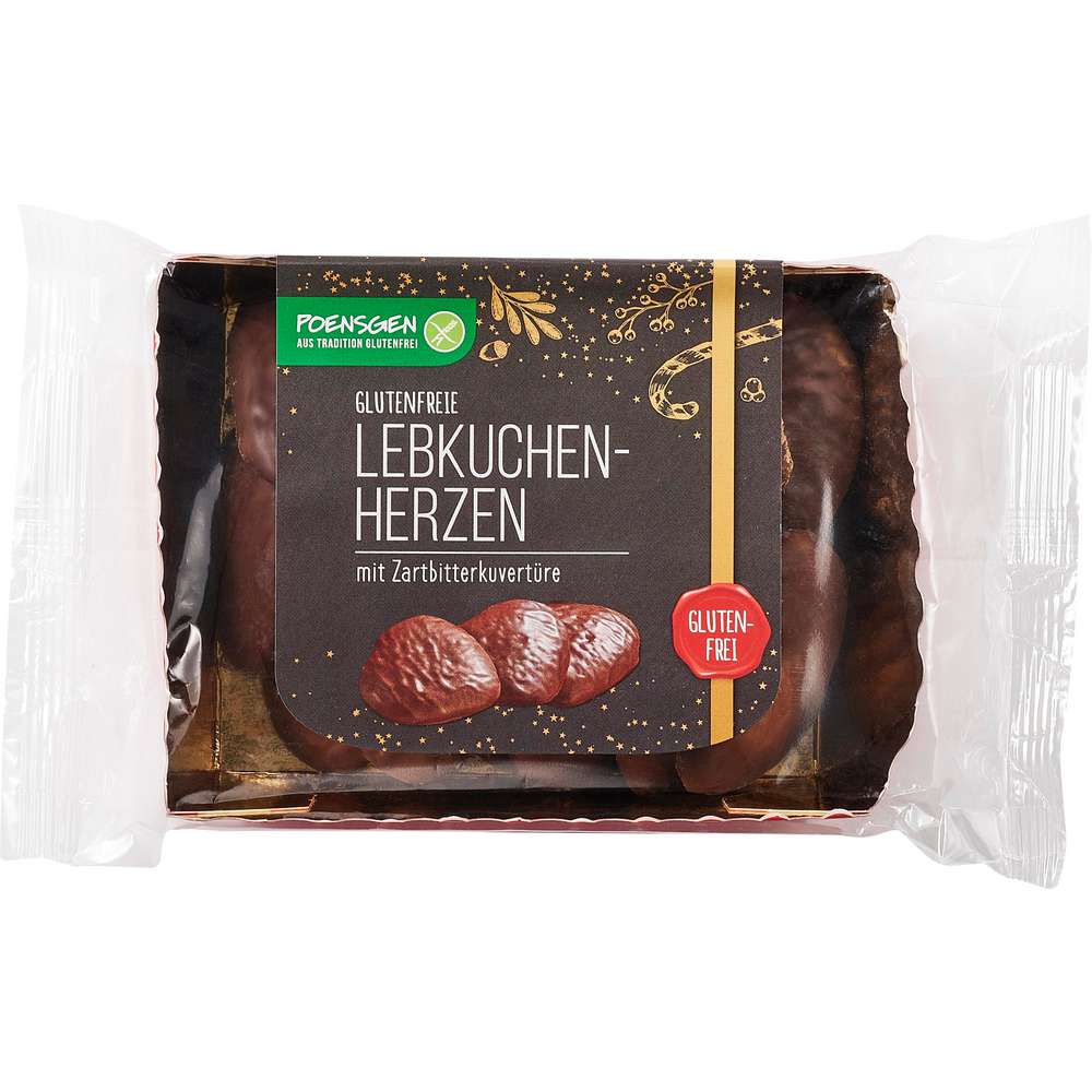 Produktabbildung Pönsgen Lebkuchenherzen, Zartbitter glutenfrei