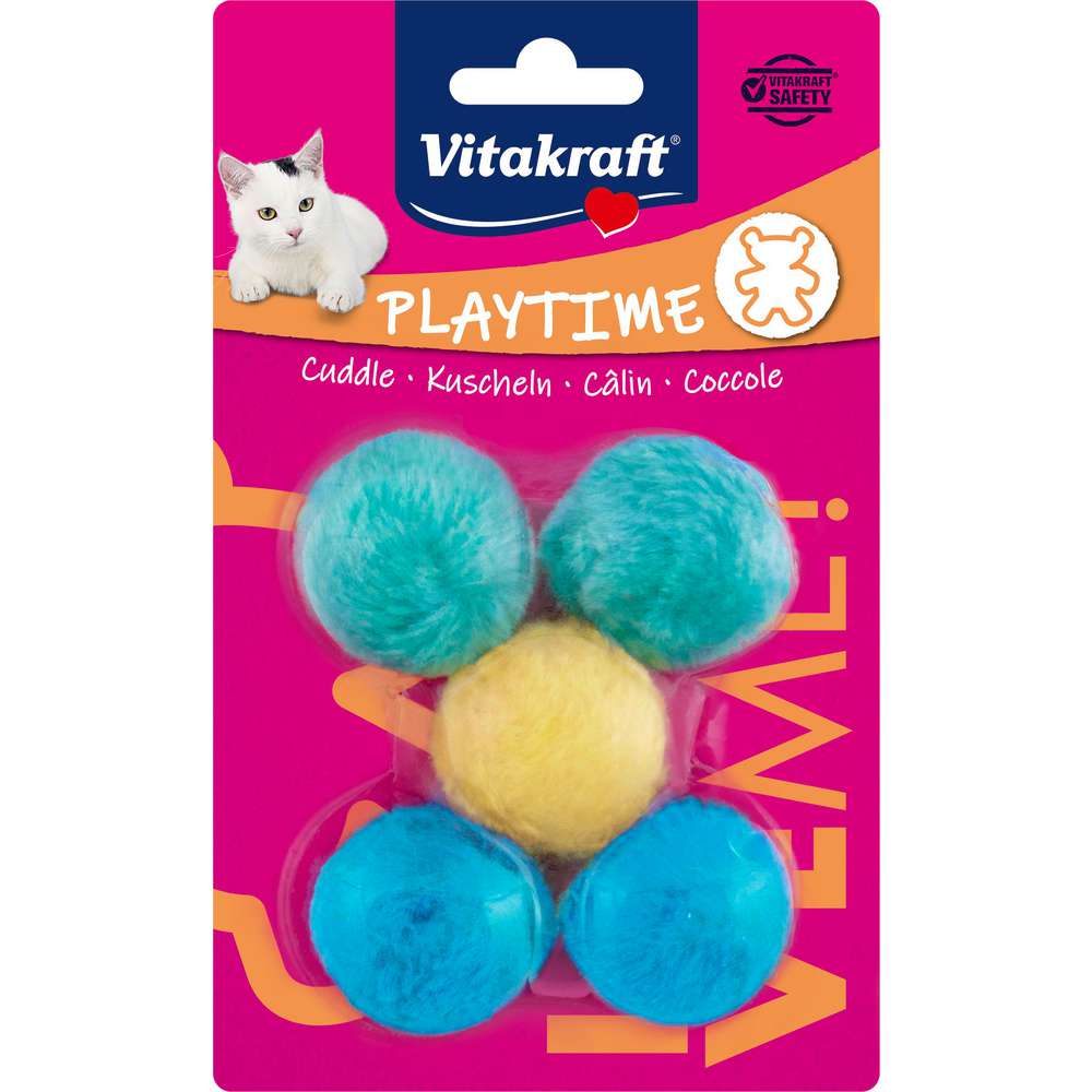 Produktabbildung Vitakraft Katzenspielzeug Plüschbälle mit Schelle