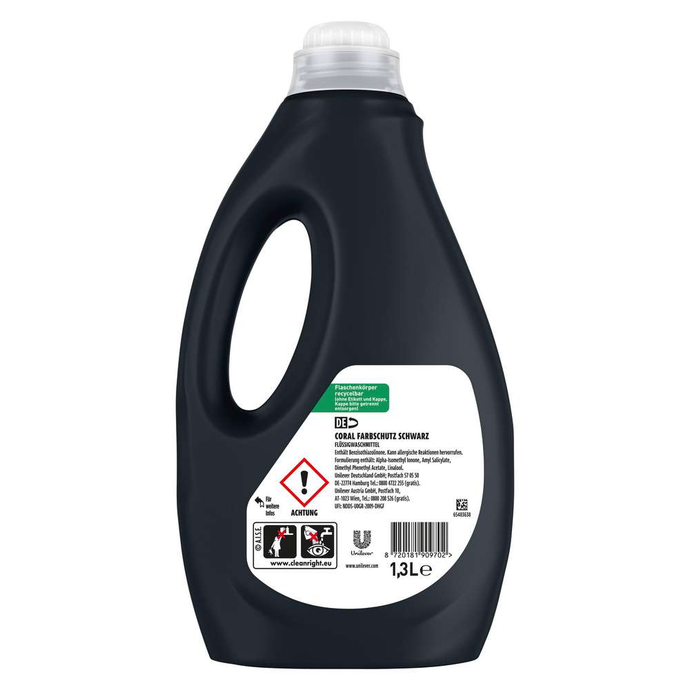 Produktabbildung Coral Fein-Waschmittel flüssig, Schwarzes & Dunkles
