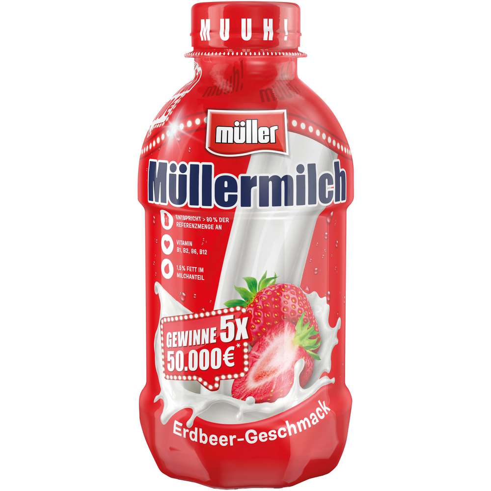 Produktabbildung Müller Müllermilch, Erdbeer-Geschmack