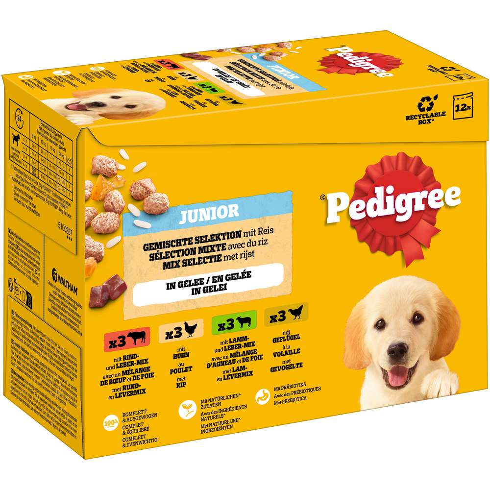 Produktabbildung Pedigree Hunde-Nassfutter Junior, Geflügel/Sauce