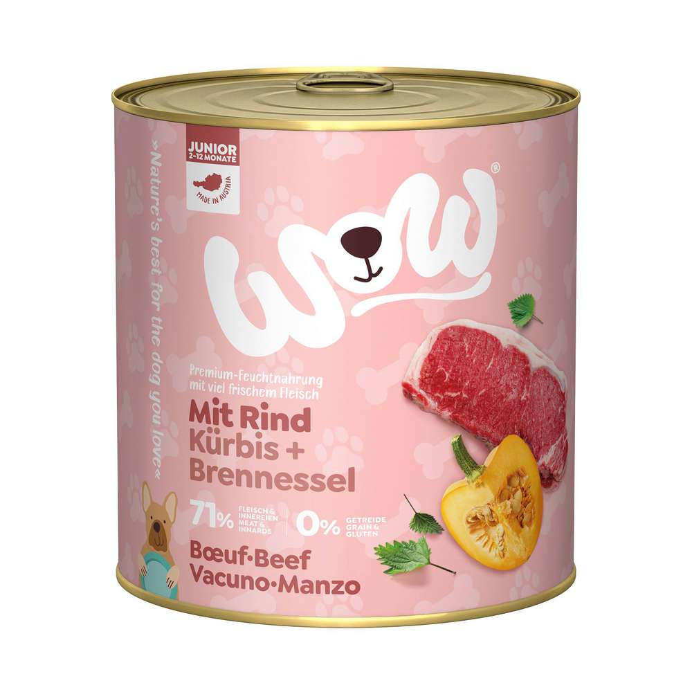 Produktabbildung WoW Hunde-Nassfutter Junior, Rind