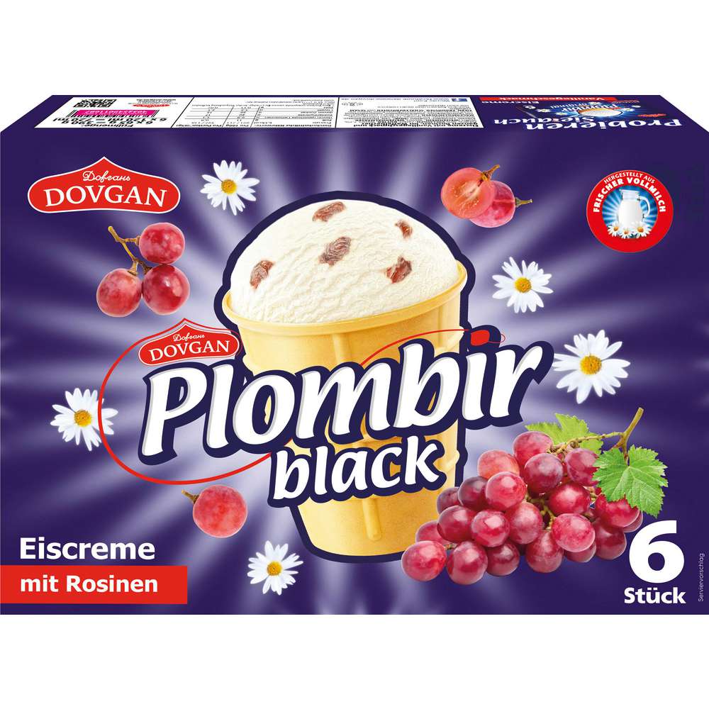 Produktabbildung Plombir Eis, Black Vanille-Blaubeerengeschmack