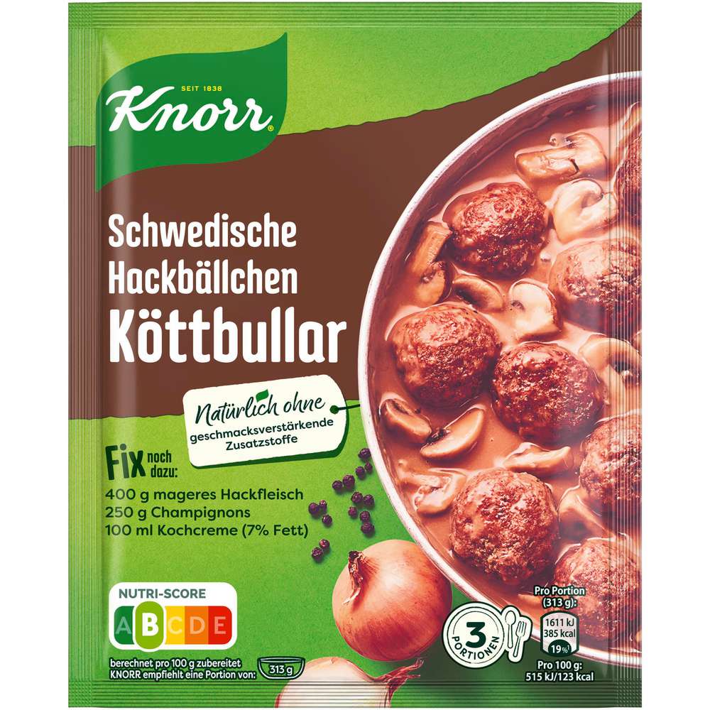 Produktabbildung Knorr Fix Würzmischung Schwedische Hackbällchen Köttbullar