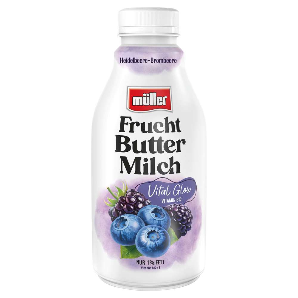Produktabbildung Müller Fruchtbuttermilch, Heidelbeere-Brombeere