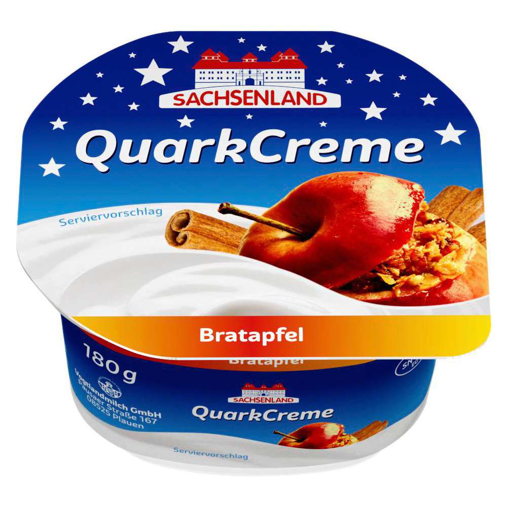 Produktabbildung Sachsenland Quarkcreme, Bratapfel