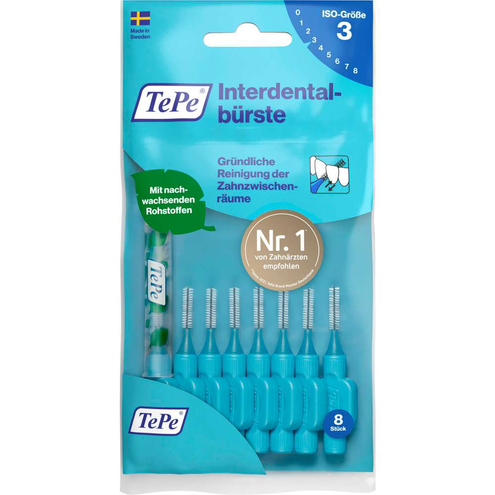 Produktabbildung TePe Interdentalbürsten, 0,6 mm, blau