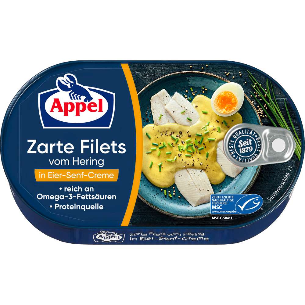 Produktabbildung Appel MSC Heringsfilets in Eier-Senf-Creme