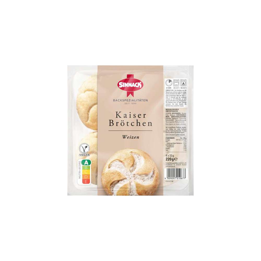 Produktabbildung Sinnack Kaiserbrötchen Weizen