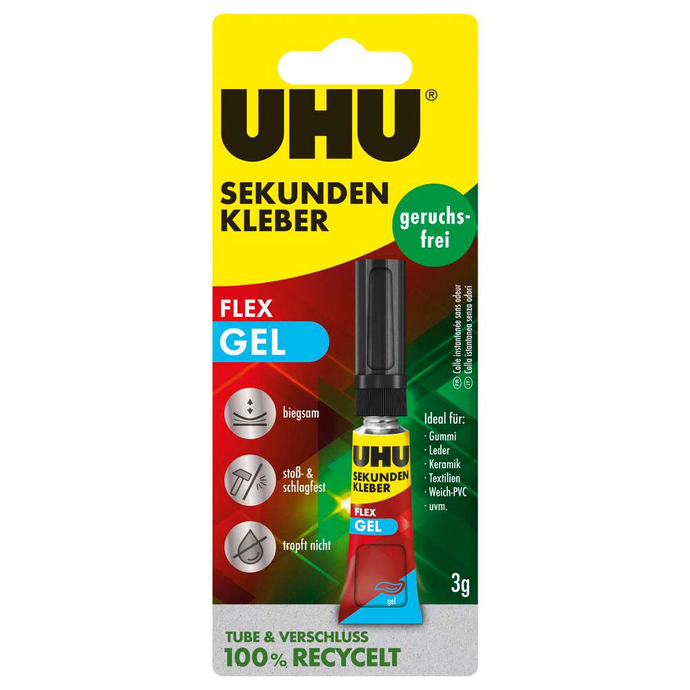 Produktabbildung UHU Sekundenkleber geruchsfrei, SUPERFLEX GEL 3g