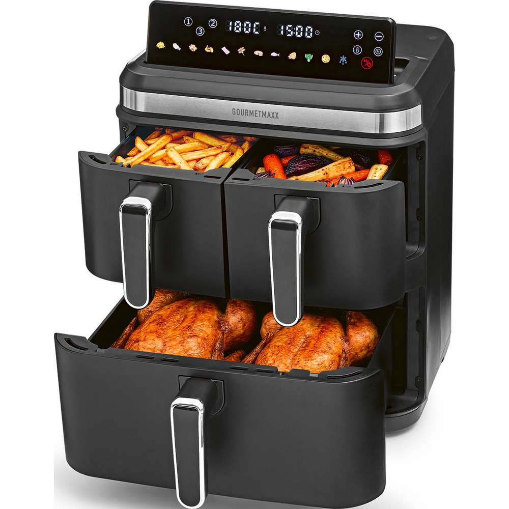 Produktabbildung GOURMETmaxx Heißluft-Fritteuse, 3 Kammern
