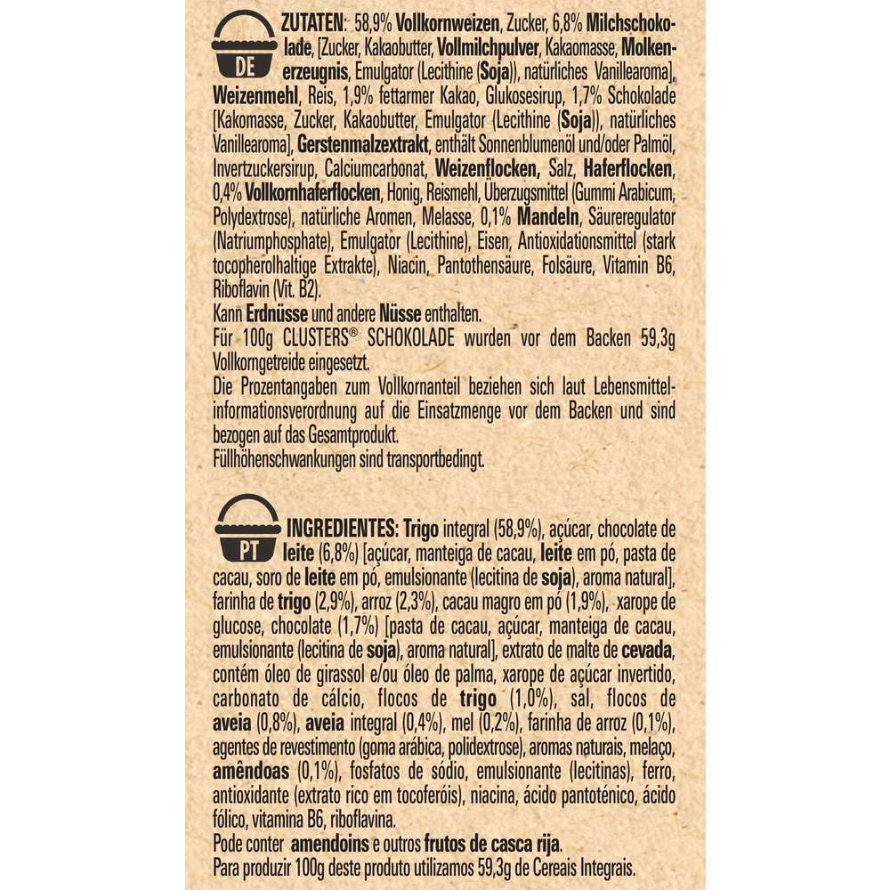 Produktabbildung Nestle Clusters, Schokolade