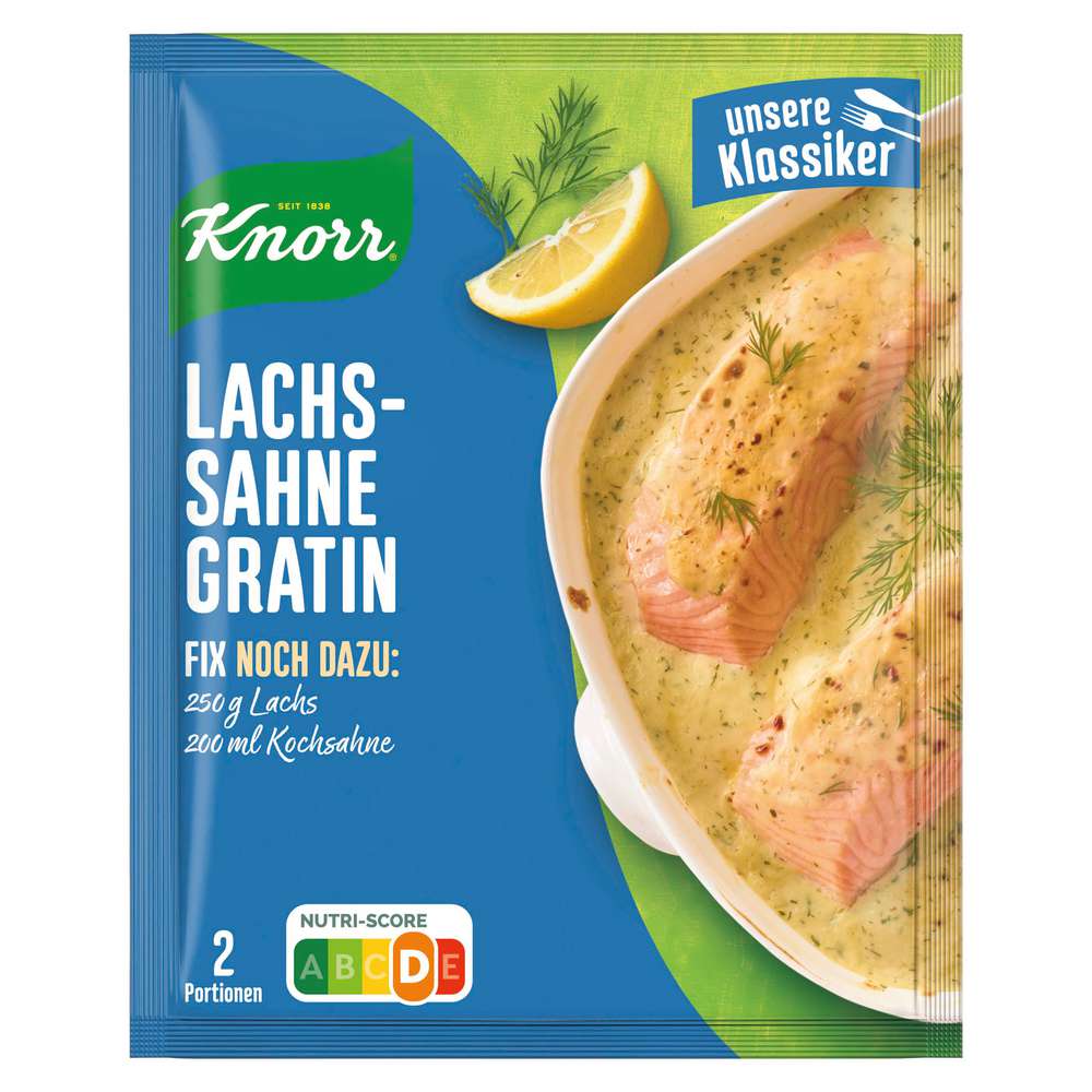 Produktabbildung Knorr Fix Würzmischung Lachs-Sahne Gratin