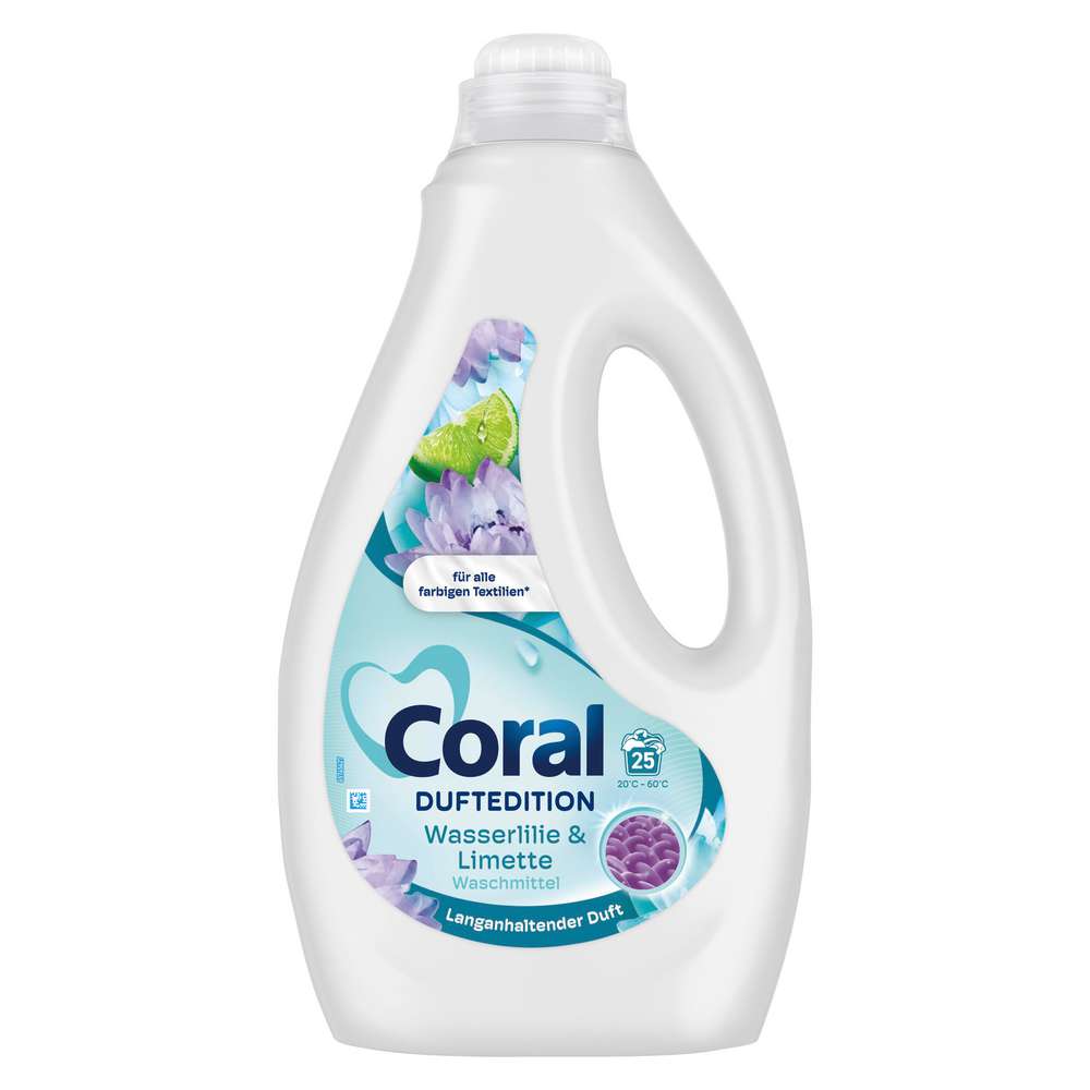 Produktabbildung Coral Fein-Waschmittel flüssig, Wasserlilie & Limette