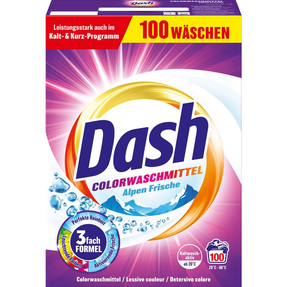 Produktabbildung Dash Color-Waschmittel Pulver, Alpen Frische